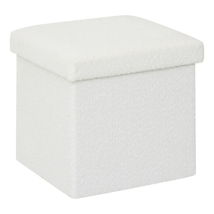 Pouf pliable Mix'n modul 31x31 cm bouclette blanche