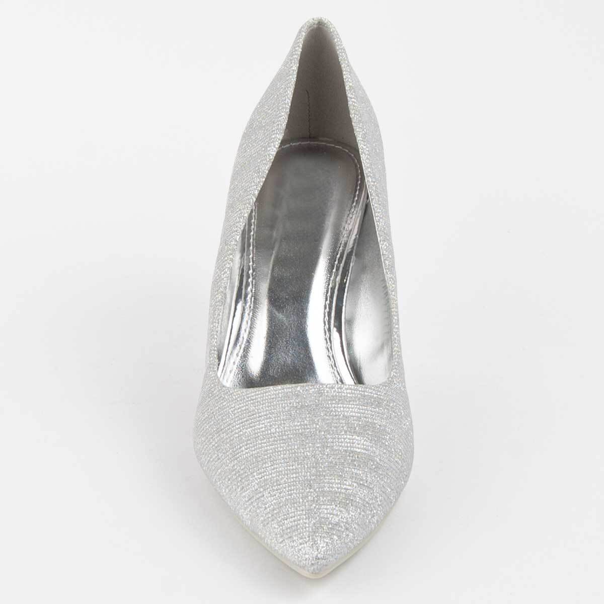 Zapato De Tacón - Plateado - Altura: 8 Cm