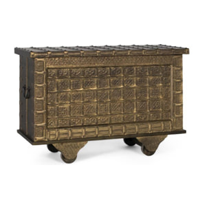 Coffre en bois de manguier 116 cm style vintage artisanal