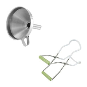 2 ustensiles pour confiture avec pince à bocaux et entonnoir Dr Oetker