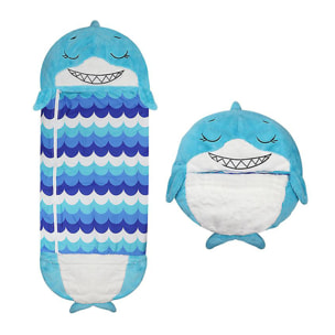 Saco de dormir convertible en almohada, para niños, Ballena Azul. Tacto peluche. Grande /L: 170x70cm.