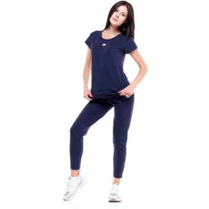 Camiseta básica mujer manga corta cuello redondo