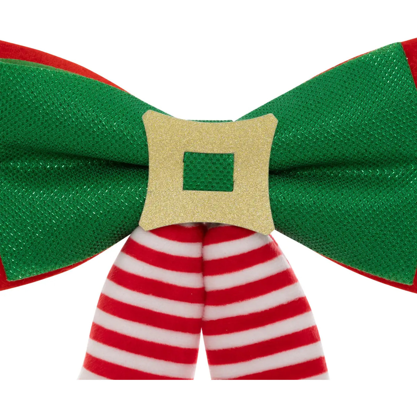 Nœud déco lutin 24x32cm vert et rouge