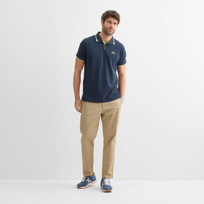 Polo MUNICH varsity lifestyle de algodón azul