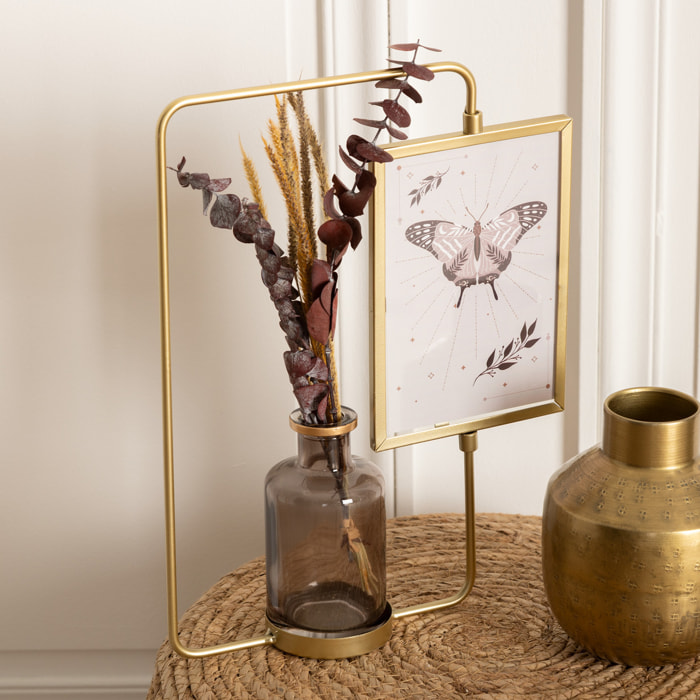 Cadre photo "Cristina" - métal et verre - doré - 10x15 cm