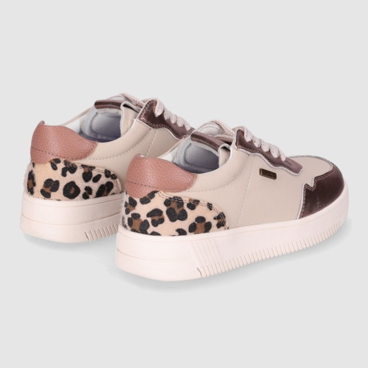 Deportivos de Piel - Beig - Tacón: Bajo