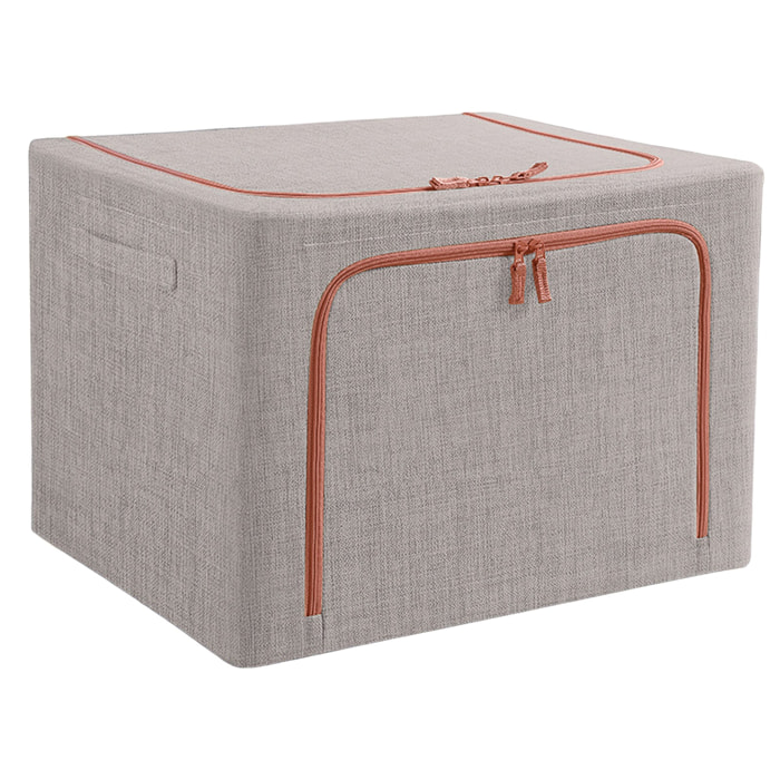 Caja de almacenamiento de tela plegable 55l gris