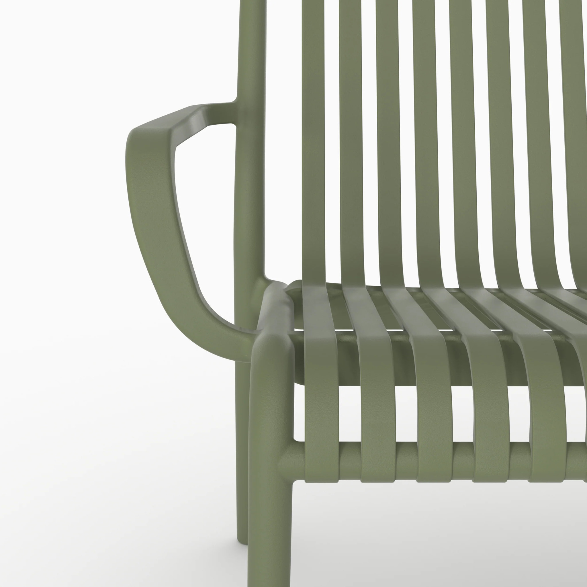 Salon de jardin 2 places en plastique vert kaki  - Ivy