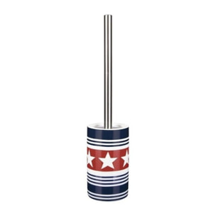 Brosse wc avc support Porcelaine WAINSCOTT Motif étoiles Spirella