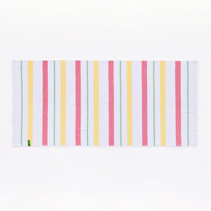 Hammam 80x165cm 350gsm 100% algodón rosa, amarillo y verde rainbow be