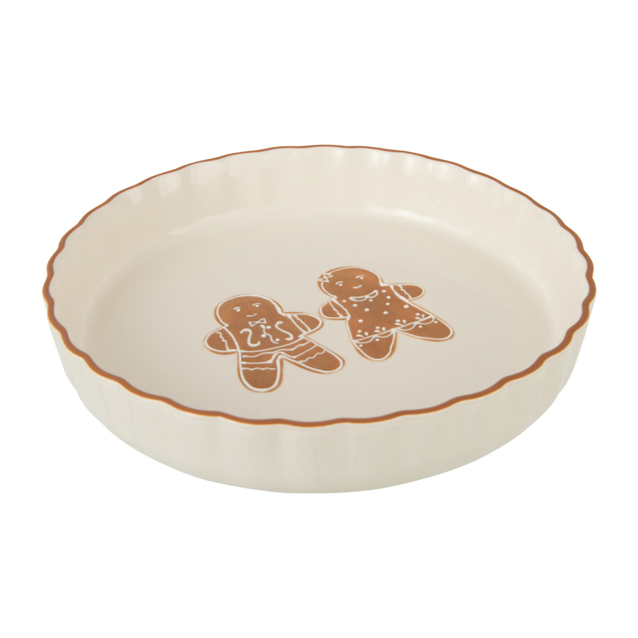 J-Line plateau à gâteau Cookie Dolomie - céramique - brun/blanc