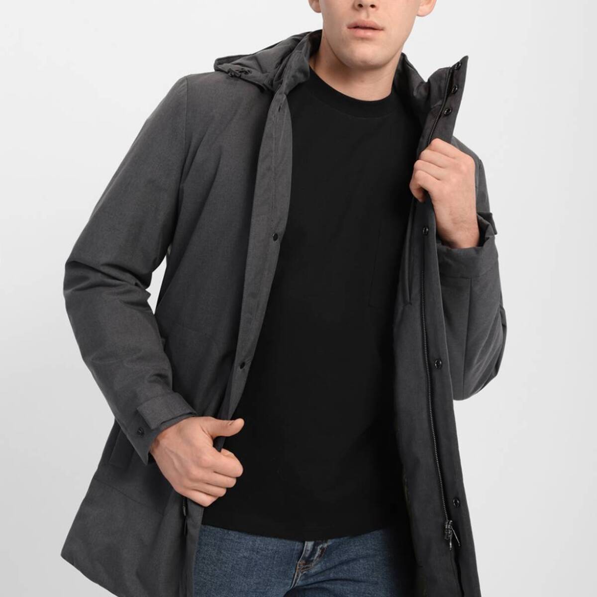 Abrigos Hombre de la marca GEOX  modelo M KAVEN LONG JKT GRIS