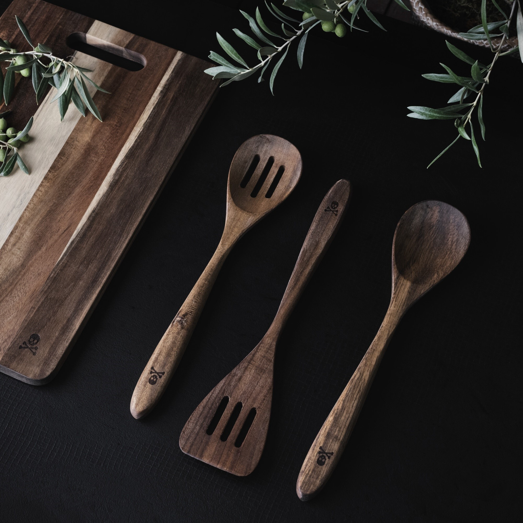 Set de 3 utensilios de cocina 100% madera de acacia scalpers home