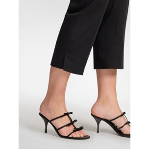 Elena Mirò - Pantaloni dritti in raso stretch - Nero