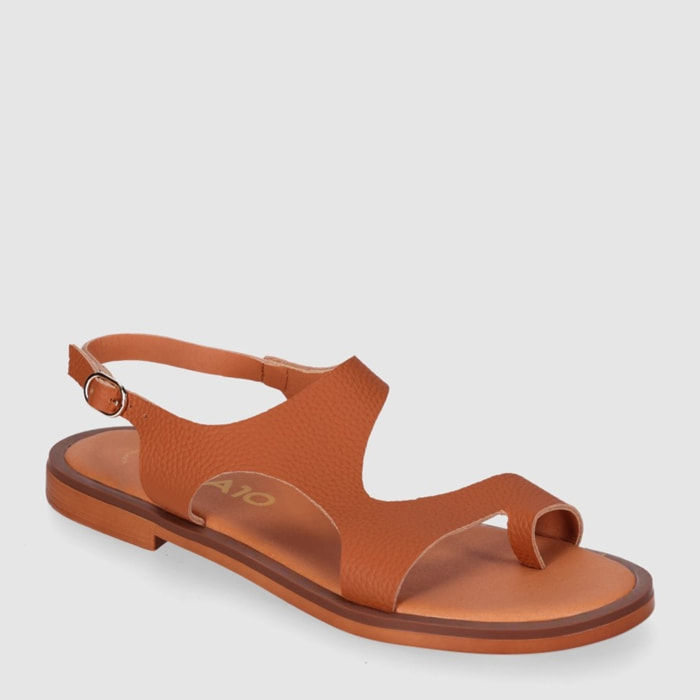 Sandalias de Piel - Cuero - Tacón: 1 cm