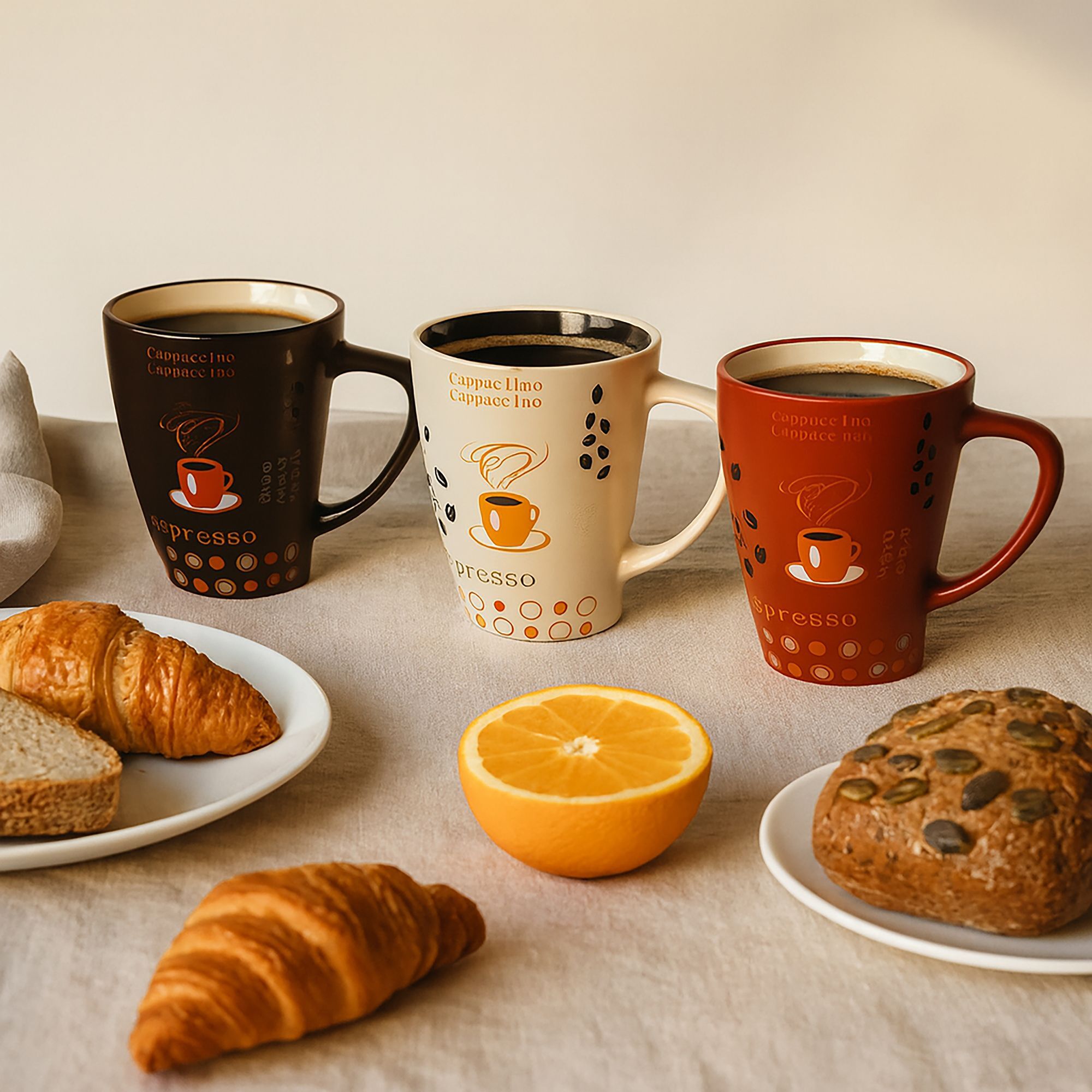 Lot de 6 mugs 25cl en grès aux couleurs assorties NOVA