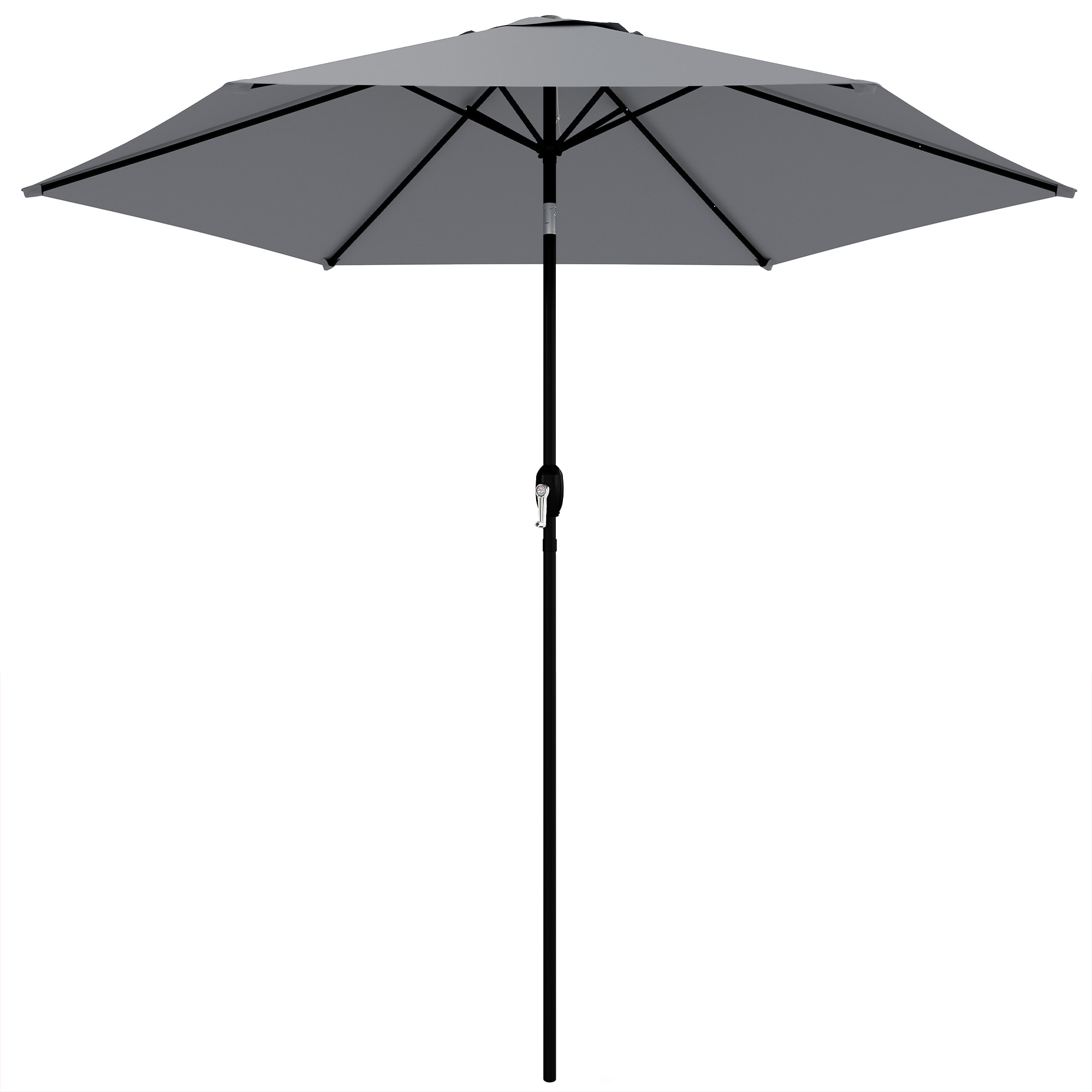 Parasol inclinable manivelle dia. 196 cm métal gris