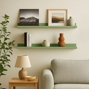 Mensola da parete in metallo 70x13x12cm verde salvia - Pop