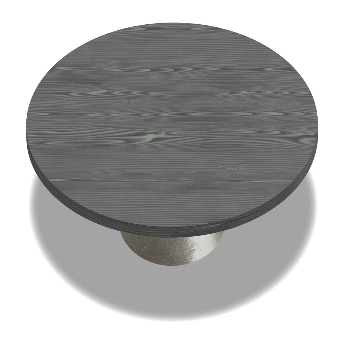 Artù Brass - Tavolo da pranzo rotondo Ø 120 cm in legno laminato con base a cono in metallo, top nero