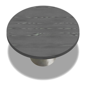 Artù Brass - Tavolo da pranzo rotondo Ø 120 cm in legno laminato con base a cono in metallo, top nero