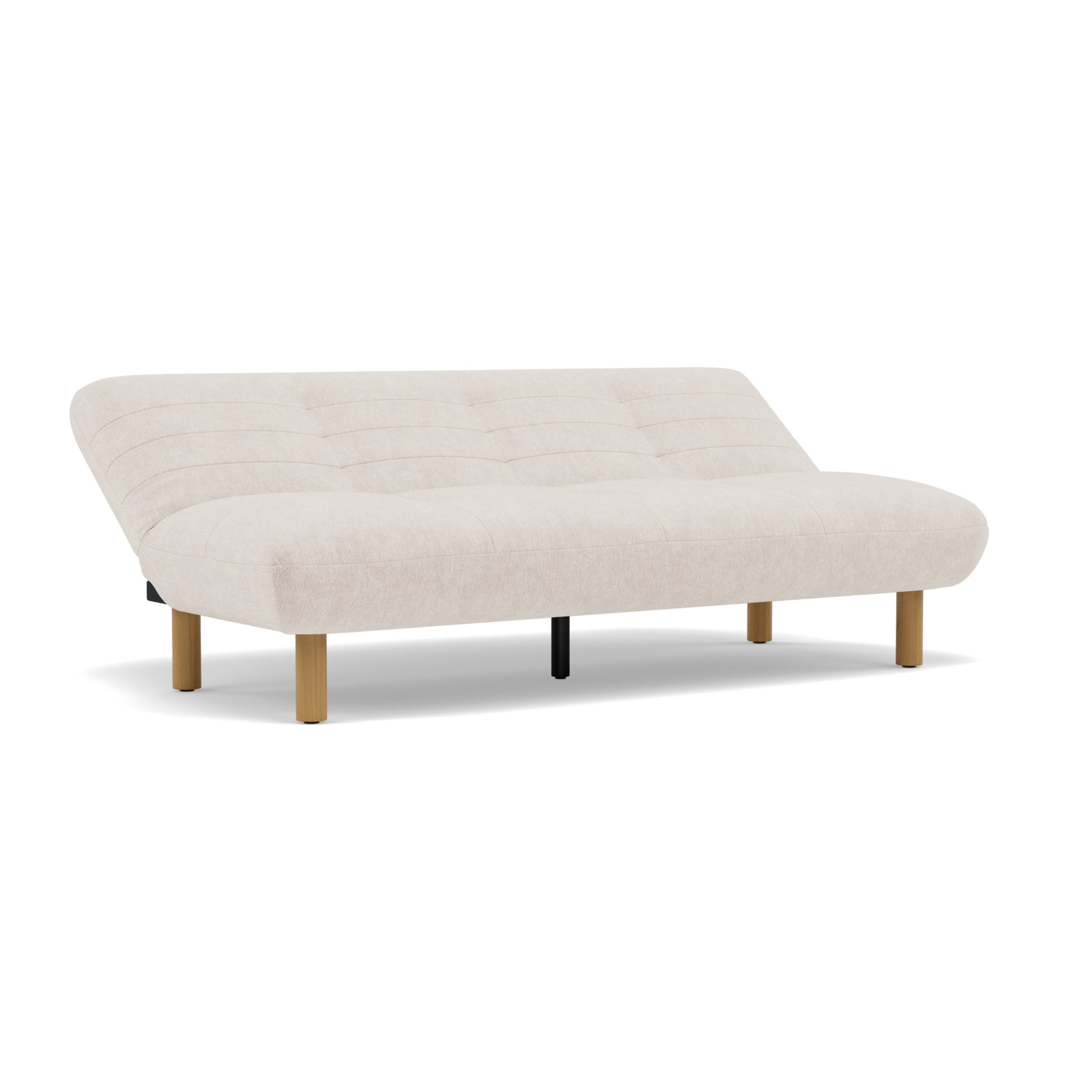 Soan - Banquette 2 places convertible clic-clac en velours texturé - Beige