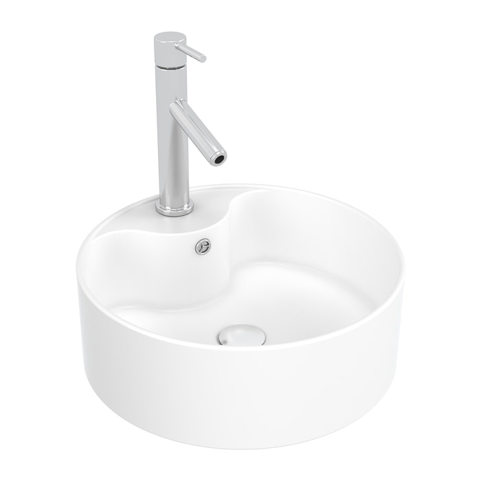 Vasque à poser ronde - Céramique blanche - Diamètre 41 cm - ROLL ON