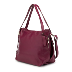 Borse Donna colore Bordeaux-in pelle Made in Italy 38x28x16cm