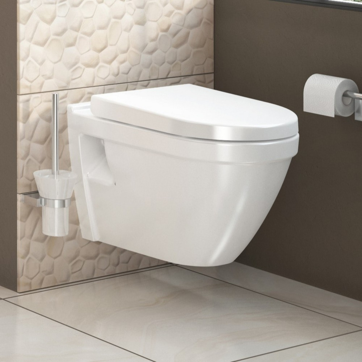 Pack WC Bati-support Geberit Duofix + WC Vitra S50 + Abattant softclose + Plaque blanche + Brosse de toilette OFFERTE