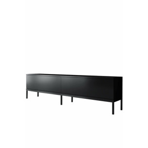 Mobile porta TV Dpetrell, Credenza da soggiorno, Armadio basso per TV, Base parete attrezzata, 180x30h47 cm, Nero