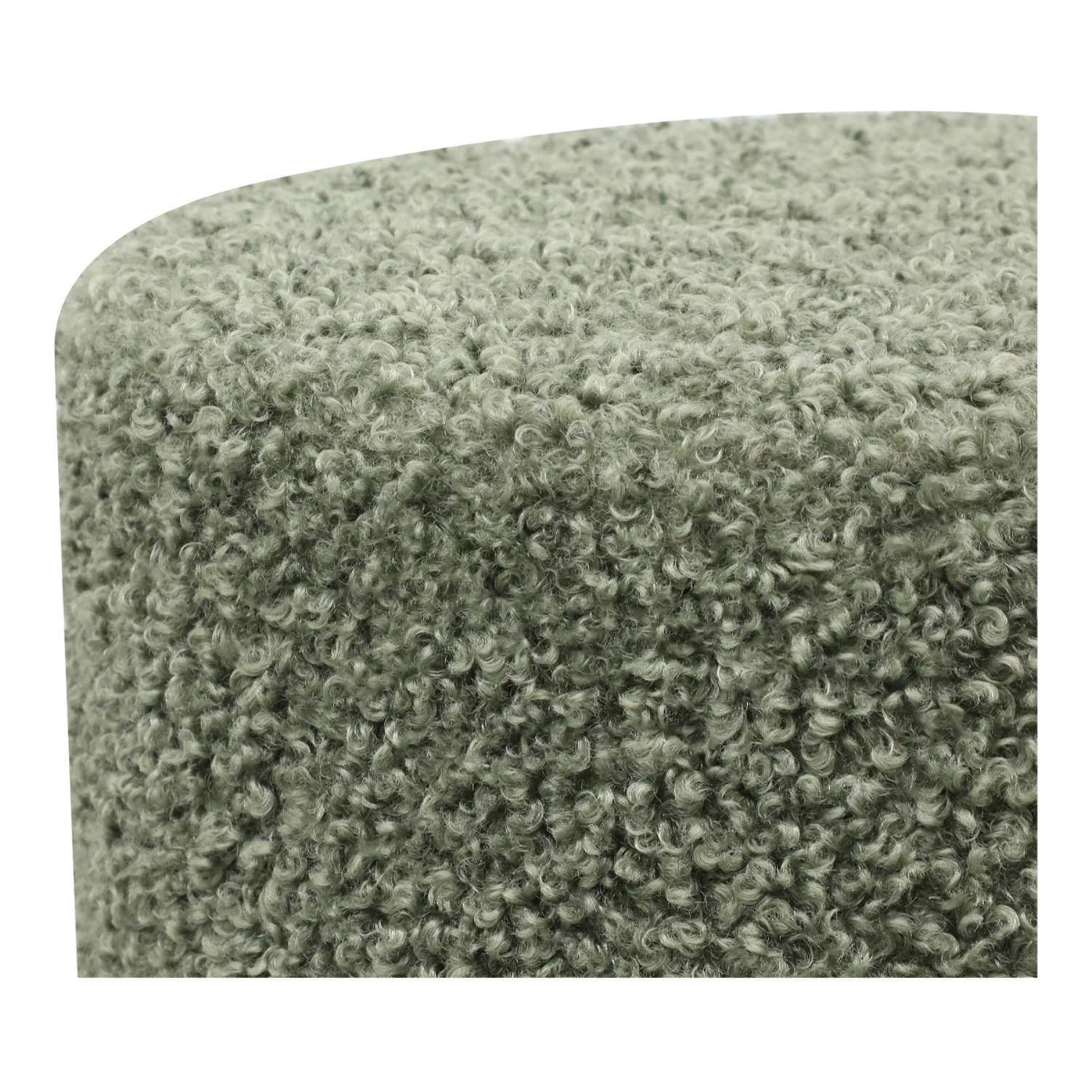 Ejby - Pouf rotondo in teddy verde ø34x36 cm