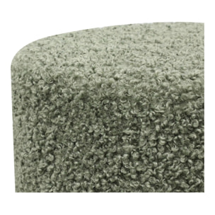 Ejby - Pouf rotondo in teddy verde ø34x36 cm