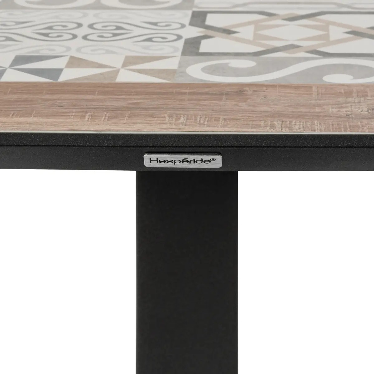 Table de jardin bistro "Lambada" céramique & graphite 2 places en acier et céramique