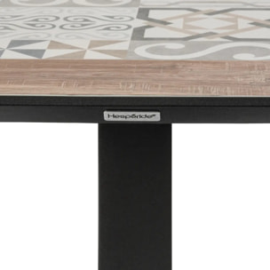 Table de jardin bistro "Lambada" céramique & graphite 2 places en acier et céramique