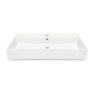 Lavabo à poser et à suspendre 80,5x46,5 cm blanc 1 trou pour robinet SAT Infinitio (SATINF8046)