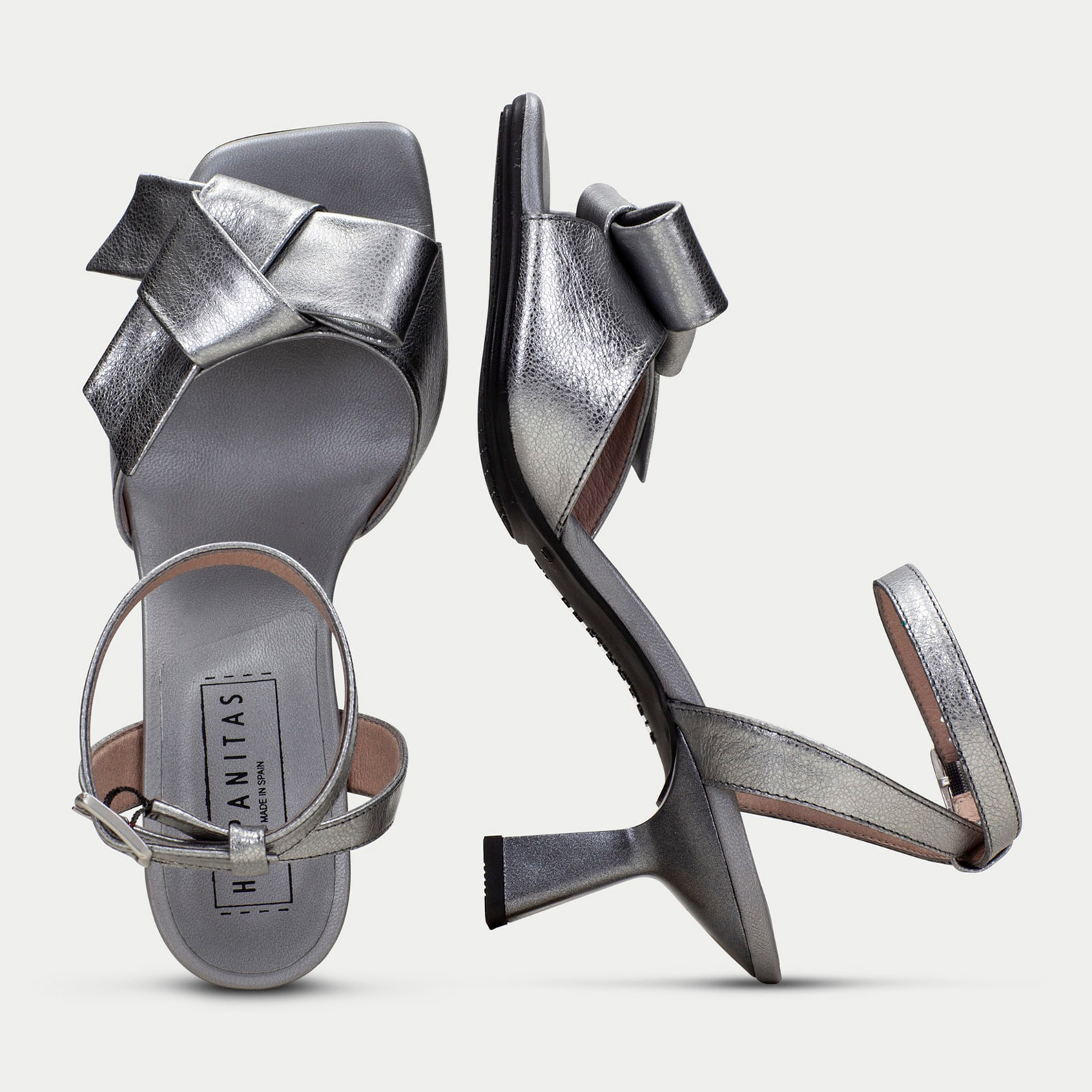 Sandalia Tacon Danielle Plomo 6 cm