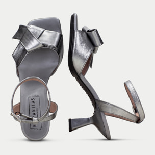 Sandalia Tacon Danielle Plomo 6 cm