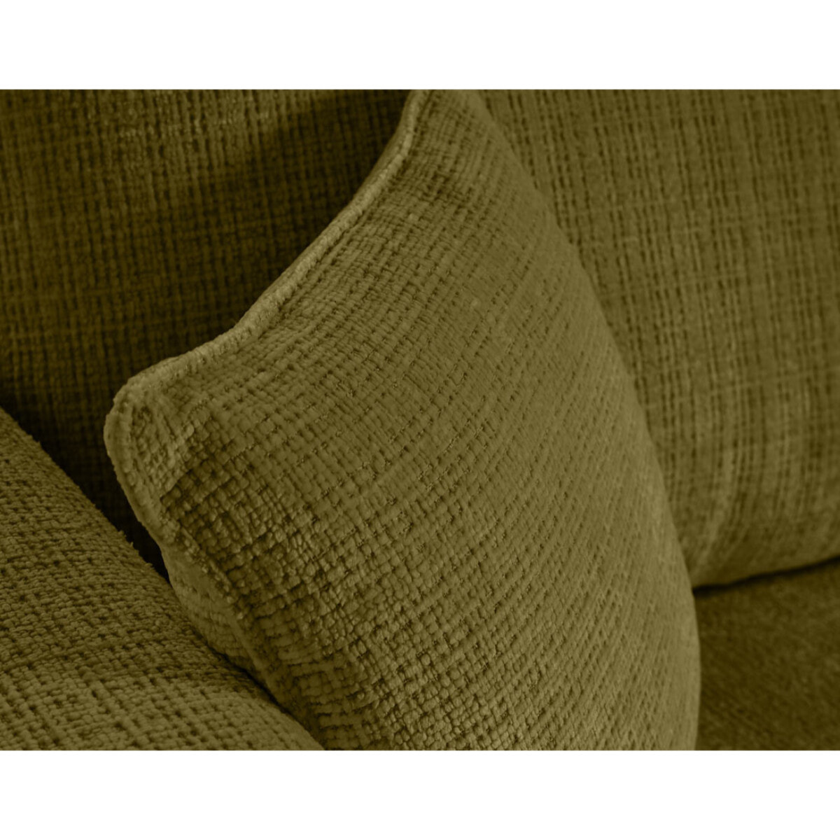 Miro - canapé d'angle réversible - 4 places - convertible avec coffre - en velours texturé - Vert Olive