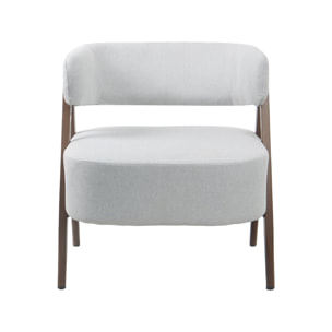 Fauteuil avec structure imitation bois "Astra" - Gris clair
