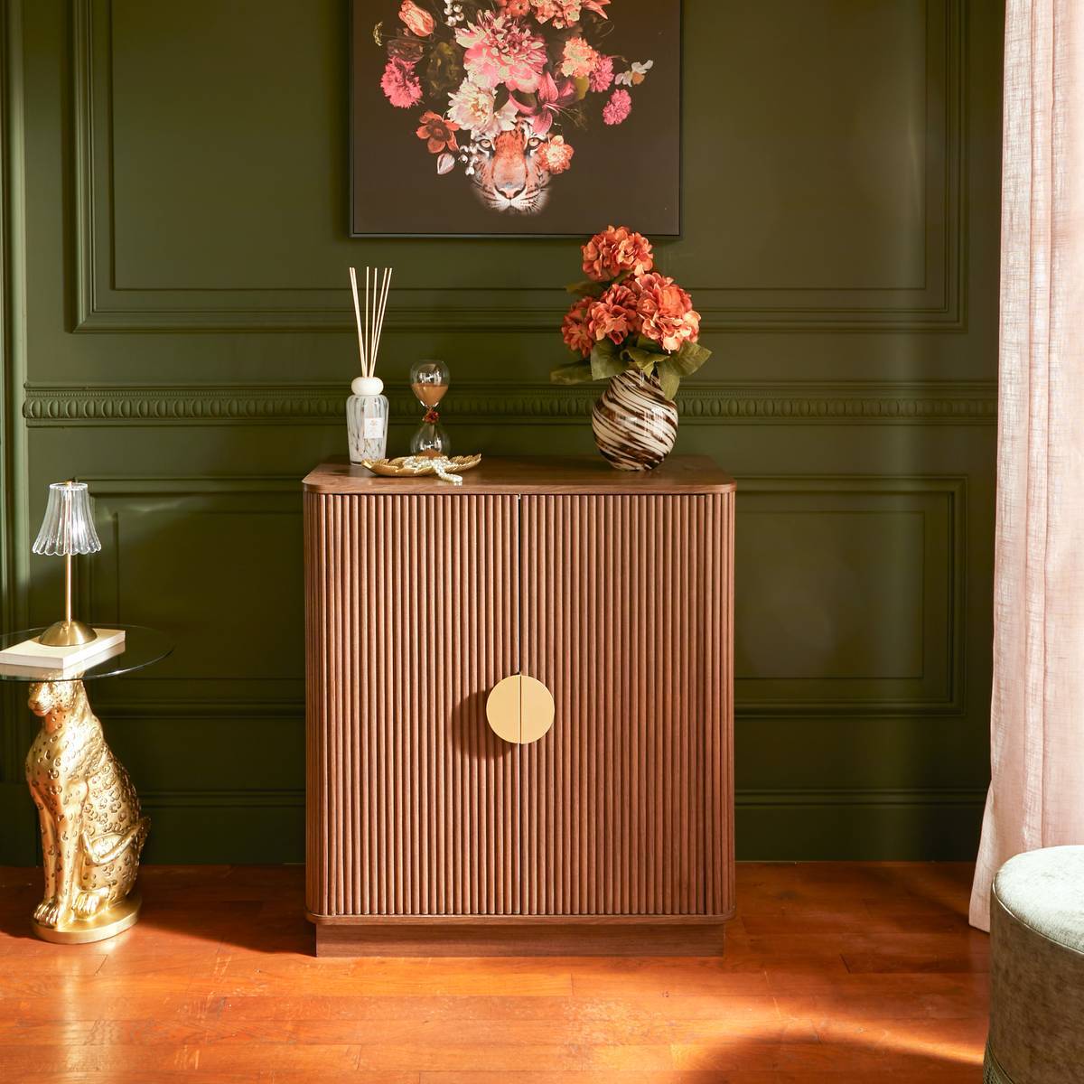 Buffet 2 portes 1 étagères Wany marron 80x40cm