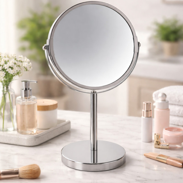 Miroir grossissant sur pied Acier SYDNEY Chromé Spirella