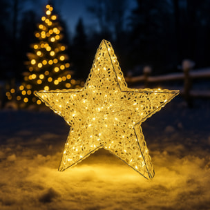 estrella de aluminio luminosa con 200 micro led 60x16x57cm