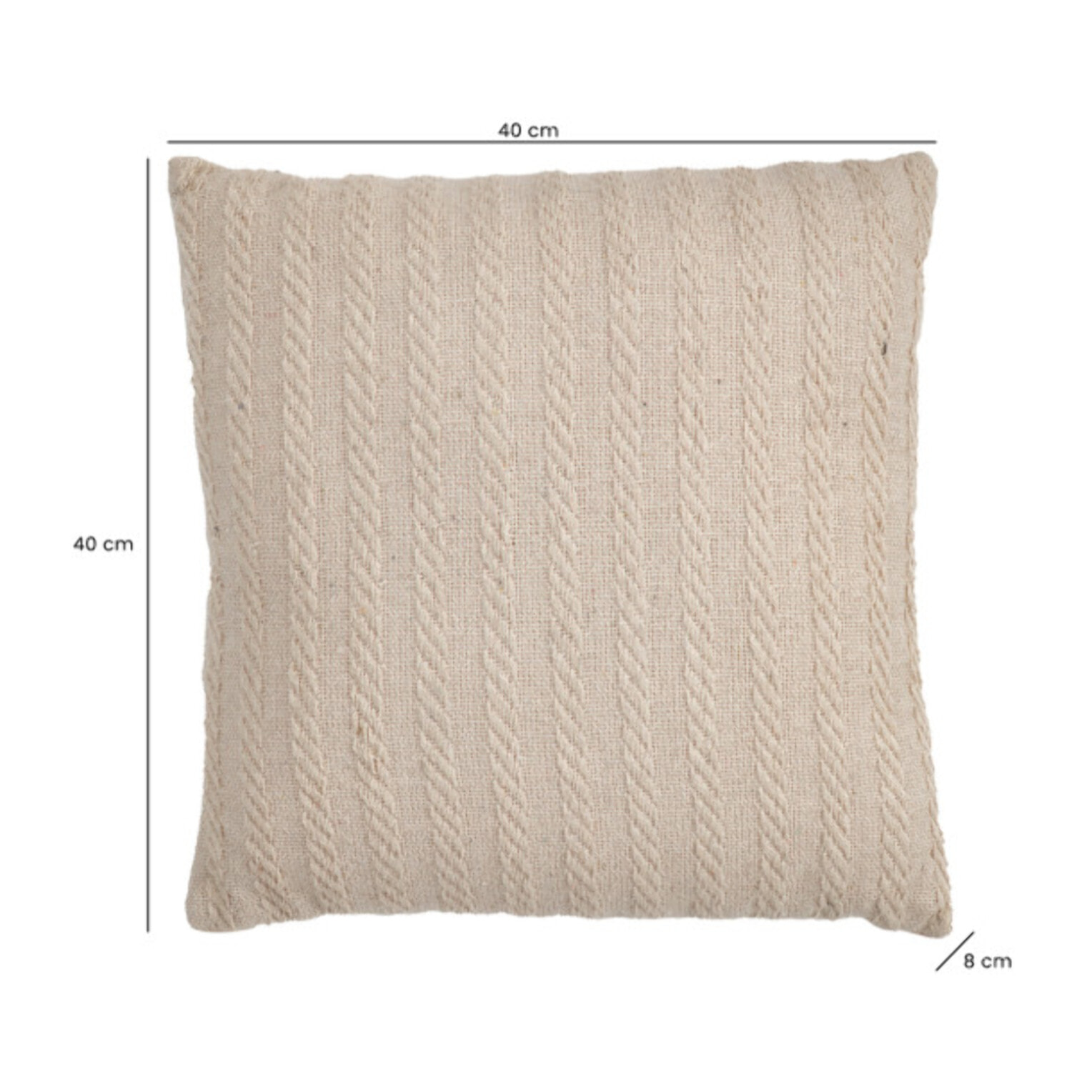 Lot de 2 coussins 40 x 40 cm en coton brodés beige - PLUME