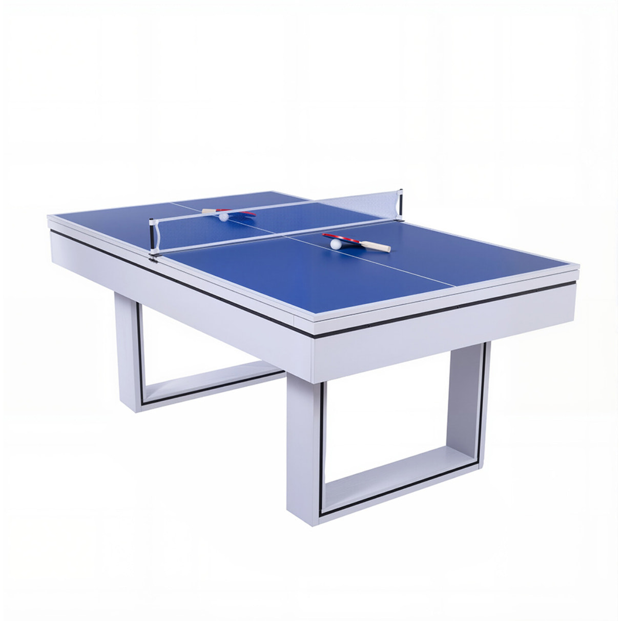 Table multi-jeux 3 en 1 billard et ping-pong en bois blanc ARIES