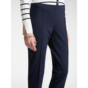 Elena Mirò - Pantaloni slim fit in punto Milano - Blu