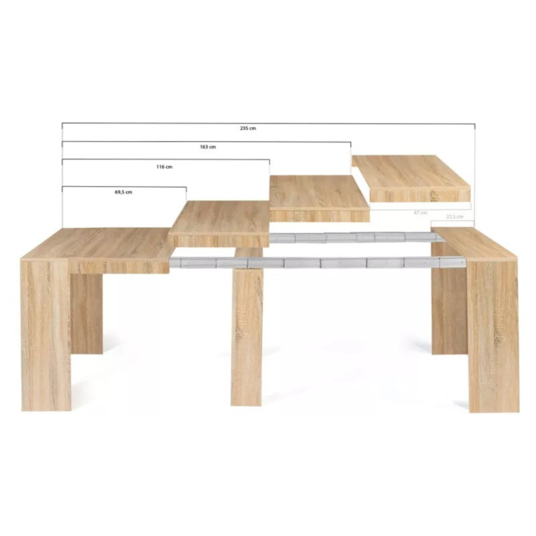 Table console extensible en bois - 2,35 m NOVA