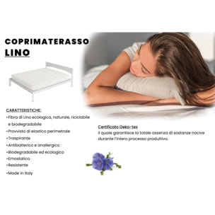 COPRIMATERASSO LINO MADE IN ITALY- MATRIMONIALE