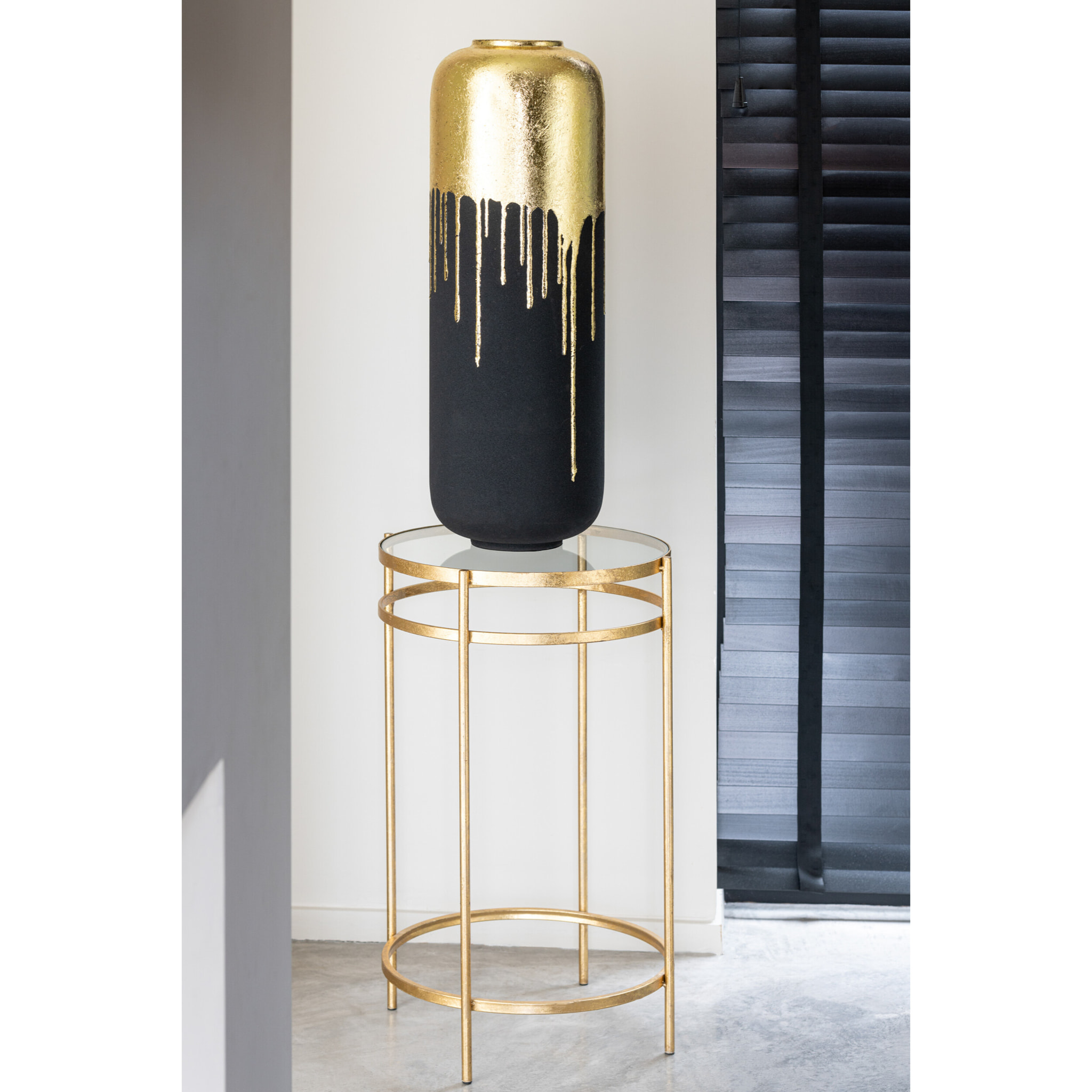 J-Line vase Duo - métal - noir/or - 70 cm de hauteur
