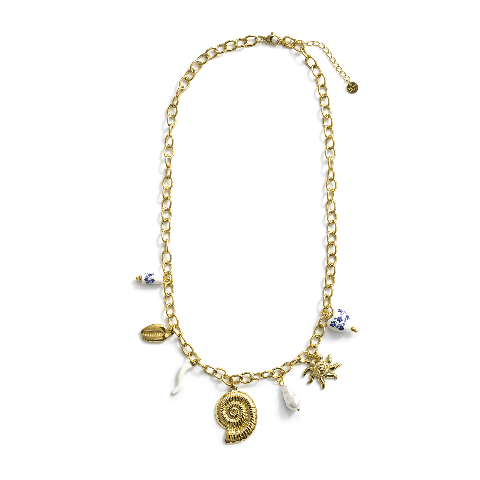 Collar de Perla Blanca acabado en oro amarillo de 18k