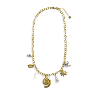 Collar de Perla Blanca acabado en oro amarillo de 18k