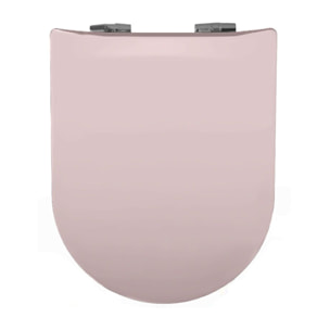 Abattant uni wood slim double avec descente assistée - Rose Clair